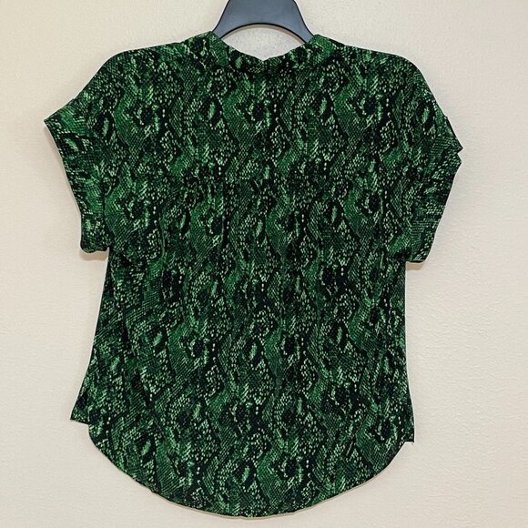 Veronica Beard Merci Python Print Silk Blouse Size 10 EUC - Picture 6 of 10